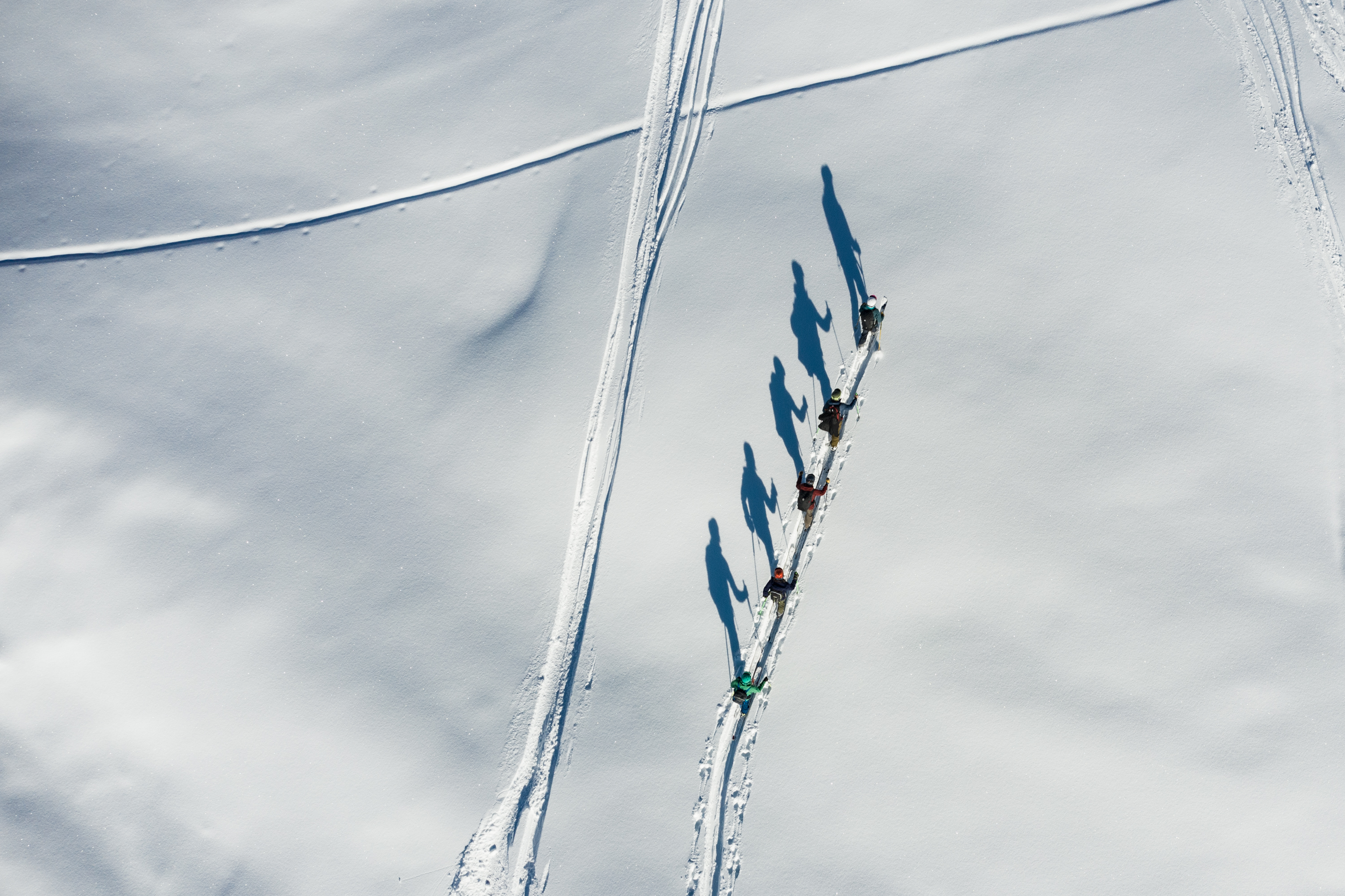 Aerial view of a mountain face