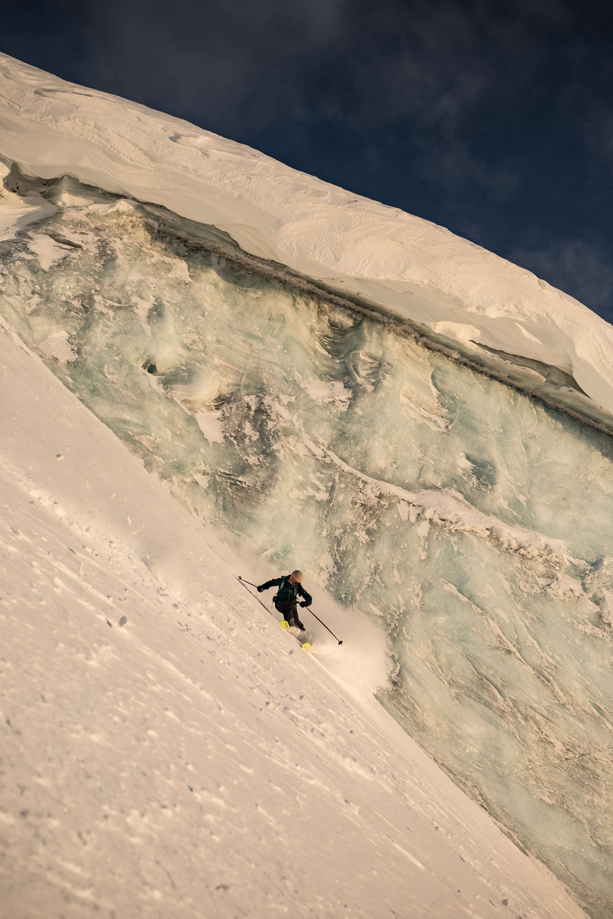 Riders on a winter ridge line