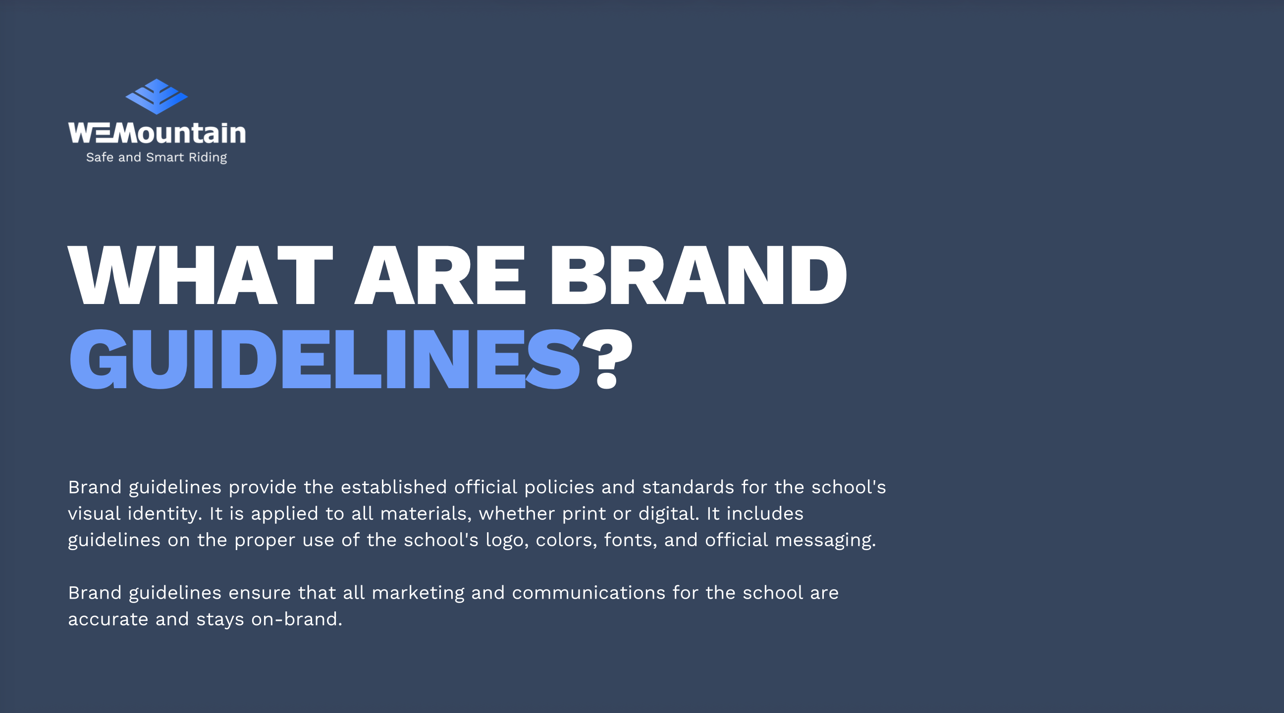 Brand guideline cover page